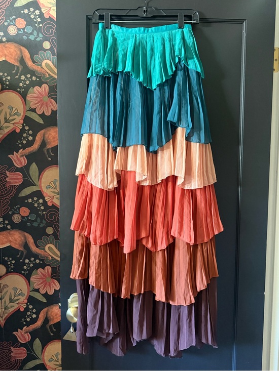 L'ATISTE Dresses & Skirts - NWT L’atiste By Amy Tiered Maxi Skirt Size S Colorful Blue Orange Ruffles